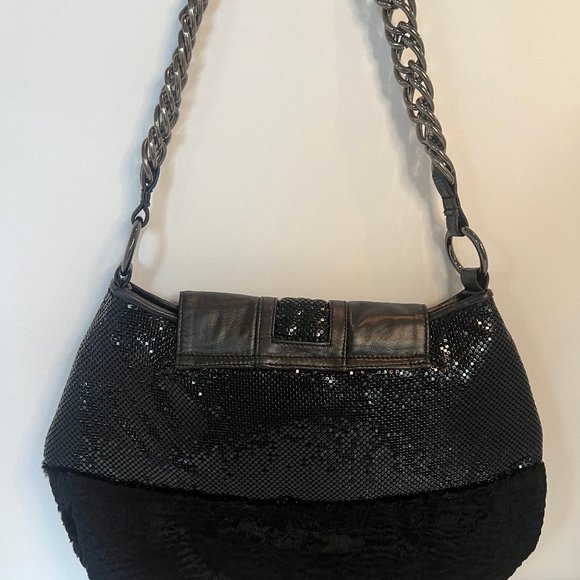 Whiting Davis Black Sequin Handbag Purse - Picture 8 of 8